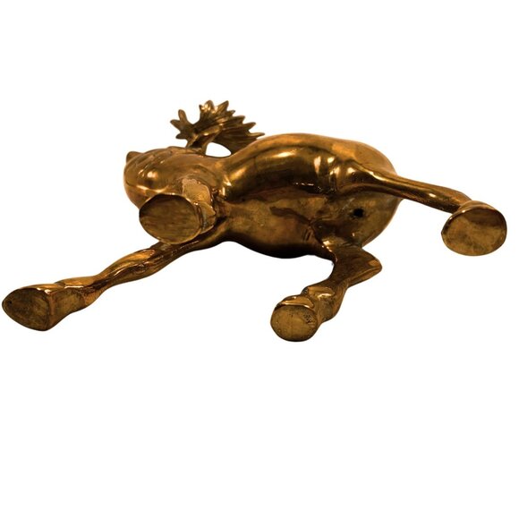 Vintage Brass Deer Stag Figurine Sculpture 8" Mid-Century Home Decor Accent Piec - Picture 6 of 7